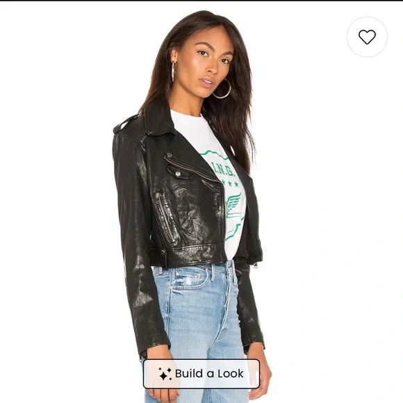 LAMARQUE Black Cropped Leather Jacket - Picture 3 of 5